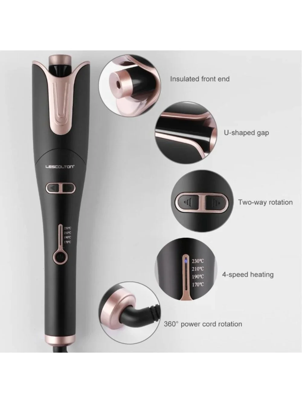 Automatic Rotating Hair Curler Wand - 1